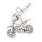Tibetan Style Alloy Sport Pendants, Motorbike Stunt Man, Cadmium Free & Lead Free, Antique Silver, 25x21x3mm, Hole: 3mm