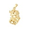 Flower Brass Pendant Cabochon Settings, Golden, Tray: 26.5mm, 33x19.5x8.5mm, Hole: 8mm
