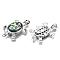Abalone Shell/Paua Shell Brooch, with Resin Bottom and Alloy Findings, Tortoise, Platinum, 56x37.5x13mm, Hole: 9x5mm
