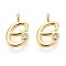 Brass Micro Pave Cubic Zirconia Charms, Long-Lasting Plated, Nickel Free, Real 18K Gold Plated, Letter, Letter E, 12.5x8x3.5mm, Hole: 1.8mm