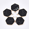 Synthetic Turquoise Pendants, with Brass Findings, Hexagon, Golden, 30~31x24~25x2~3mm, Hole: 2mm
