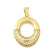 Brass Micro Pave Cubic Zirconia Pendants, Cadmium Free & Lead Free, Oval, Real 18K Gold Plated, 27x21.5x4mm, Hole: 3.5x6.5mm