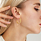 Fashionable Brass Twisted C-Shaped Stud Earrings, Real 18K Gold Plated, 27mm