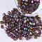 6/0 Glass Seed Beads, Transparent Colours Rainbow, Square Hole, Cube, Coconut Brown, 6/0, 3~5x3~4x3~4mm, Hole: 1.2~1.4mm, about 4500pcs/bag