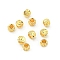 Rack Plated Brass Beads, Long-Lasting Plated, Lead Free & Nickel Free & Cadmium Free, Round with Textured, Real 18K Gold Plated, 3x2.5mm, Hole: 1.5mm