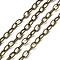 Iron Cable Chains, Textured, Unwelded, with Spool, Flat Oval, Antique Bronze Color, 11x7x1.5mm, about 164.04 Feet(50m)/roll