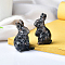 Natural Fluorescent Syenite Rock Home Display Decorations, 3D Rabbit, 22x40mm