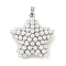 Rack Plating Brass & ABS Plastic Imitation Pearl Pendants, Cadmium Free & Lead Free, Long-Lasting Plated, Platinum, Star, 26x25x9.5mm, Hole: 5x3.5mm