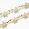 304 Stainless Steel Link Chains, Star Sequin Chains, Soldered, Golden, star: 12.3x7x0.3mm, link: 3.6x2.3x0.3mm, about 39.37 inch(1m)/strand