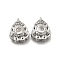 Brass Glass Beads, Cadmium Free & Nickel Free & Lead Free, Real Platinum Plated, Flower, Clear, 15x13x6mm, Hole: 1.5mm