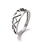Non-Tarnish 201 Stainless Steel Hollow Heart Finger Ring for Valentine's Day, Stainless Steel Color, US Size 6 1/2(16.9mm)