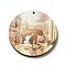 Mother's Day Theme Wooden Pendants, Elephant, 39.5x2.5mm, Hole: 1.6mm