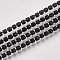 Electrophoresis Iron Rhinestone Strass Chains, Rhinestone Cup Chains, with Spool, Jet, SS8.5, 2.4~2.5mm, about 10yards/roll