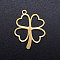 304 Stainless Steel Hollow Pendants, Clover, Golden, 23x18x1mm, Hole: 1.5mm