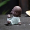Ceramics Buddhist Monk Statue, for Home Office Feng Shui Ornament, Light Blue, 45x48mm