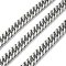 Tarnish Resistant 304 Stainless Steel Cuban Link Chains, Diamond Cut Chains, Unwelded, with Spool, Stainless Steel Color, 12.5x9.5x4mm
