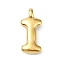 Ion Plating(IP) 304 Stainless Steel Pendants, Letter Charm, Real 18K Gold Plated, Letter I, 19x9x4mm, Hole: 1.6mm