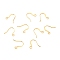 Brass Earring Hooks, with Horizontal Loop, Long-Lasting Plated, Real 18K Gold Plated, 14x16x0.7mm, Hole: 2mm, 21 Gauge, Pin: 0.7mm