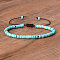 Synthetic Turquoise Beaded Braided Bracelets, Adjustable Women's Bracelets, Inner Diameter: 16cm, Bead: 4~4.5x2~2.5mm