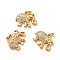 Rack Plating Brass Micro Pave Cubic Zirconia Pendants, with Jump Rings, Long-Lasting Plated, Elephant, Clear, Golden, 12x14x3mm, Hole: 3mm