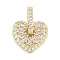 Brass Micro Pave Clear Cubic Zirconia Pendants, Heart Charms, Cadmium Free & Lead Free, Long-Lasting Plated, Rack Plating, with Jump Ring, Real 18K Gold Plated, 16.5x12.5x8.5mm, Hole: 6x5mm