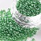 Glass Seed Beads, Trans. Colours Lustered, Round, Green, 2mm, Hole: 1mm, 30000pcs/pound