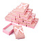 Heart Pattern Cardboard Jewelry Packaging Boxes, with Sponge Inside and Paper, for Rings, Small Watches, Necklaces, Earrings, Bracelets, Rectangle with Bowknot, Pink, 8.1x5x2.8cm