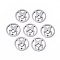 Non-Tarnish 201 Stainless Steel Charms, Laser Cut, Ring with Butterfly, Stainless Steel Color, 12x1mm