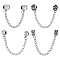 SUPERFINDINGS 8Pcs 4 Styles Safety Chain Charm Alloy Clasps Bracelet Chain Clips Jewelry Beads Gifts Bracelet Stopper for Women Bracelet&Necklace Making