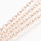 Iron Cable Chains, for DIY Jewelry Making, with Spool, Unwelded, Oval, Rose Gold, 3x2x0.5mm, about 32.8 Feet(10m)/roll