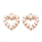 Alloy Pendant, with ABS Plastic Imitation Pearl
, Heart, Golden, 20x19.7x5mm, Hole: 2mm