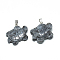 Natural Labradorite Pendants, with Stainless Steel Snap On Bails, Tortoise, 41~43x35~37x7~10mm, Hole: 6x4mm