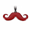 201 Stainless Steel Enamel Pendants, Museache, FireBrick, 16.5~17.5x39.5~40.5x2mm, Hole: 8x4mm