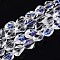 Electroplate Transparent Glass Beads Strands, Imitation Gemstone Beads, Nuggets, Clear, 16.5~17x13~15x13~15mm, Hole: 1mm, about 39~40pcs/strand, 25.79~ 26.38 inch(65.5~67cm)