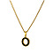 304 Stainless Steel Black Enamel Initial Pendant Twisted Chain Necklaces, Golden, Letter O, 15.75 inch(40cm)