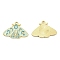 Alloy Enamel Pendants, Golden, Moths Charm, Sky Blue, 20x28x1.5mm, Hole: 1.8mm
