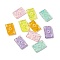 Transparent Resin Pendants, Playing Card Charms with Paillette and Glitter Powder, Rectangle with Spade, Mixed Color, 27x17x4mm, Hole: 2mm