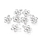 Non-Tarnish 304 Stainless Steel Pendant Open Back Cabochon Settings, Flower, Stainless Steel Color, Tray: 1.8mm, 11x9x1.5mm, Hole: 1mm