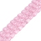 Cat Eye Beads Strands, Faceted, Teardrop, Pink, 10x6mm, Hole: 1mm, about 42pcs/strand, 14.76''(37.5cm)