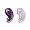 Natural Amethyst Pendants, Magatama Charms, 20.5~23.5x11~16.5x5.5~6mm, Hole: 1.8mm