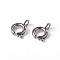 Tarnish Resistant 304 Stainless Steel Smooth Surface Spring Ring Clasps, Stainless Steel Color, 7.5x5x1.2mm, Hole: 1.5mm