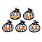 Spray Painted Alloy Enamel Pendants, Cadmium Free & Nickel Free & Lead Free, Halloween, Pumpkin, White, 23x20x1mm, Hole: 1.8mm
