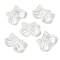Transparent Spray Paint Glass Beads, Bowknot, Clear, 9.5x14x6.5mm, Hole: 1mm