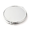 DIY Iron Cosmetic Mirrors, for Epoxy Resin DIY, Flat Round, Stainless Steel Color, 7.7x7.25x0.8cm, Hole: 1.6mm, Tray: 65mm