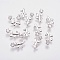 Brass Micro Pave Cubic Zirconia Cabochons, Flower, Clear, Real Platinum Plated, 10x5.5x2mm