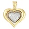 Rack Plating Heart Brass Micro Pave Clear Cubic Zirconia Pendants, Long-Lasting Plated, Cadmium Free & Lead Free, Real 18K Gold Plated, 28.5x30.5x5mm, Hole: 8.5x5.5mm