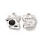 Glass Twist Polygon Pendants, with Platinum Alloy Finding, Long-Lasting Plated, Cadmium Free & Lead Free, Black, 18x15x5.5mm, Hole: 1.6mm