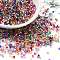 Glass Seed Beads, Silver Lined, Cylinder, Colorful, 2x1.5mm, Hole: 1.4mm, about 50398pcs/pound