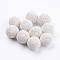 Unwaxed Natural Lava Rock Beads, for Perfume Essential Oil Beads, Aromatherapy Beads, Dyed, Round, No Hole/Undrilled, White, 15.5~16mm