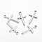 CCB Plastic Cross Pendants, Platinum, 31.5x17x2mm, Hole: 3mm